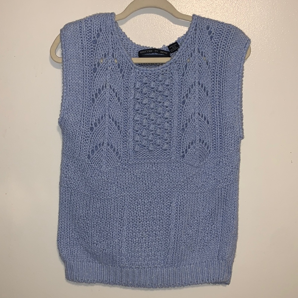 Vintage Bramble Lane hand knitted sweater vest top